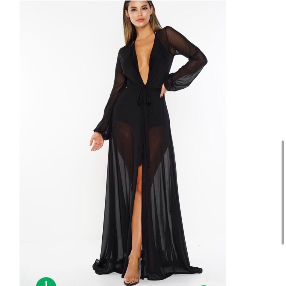 NWOT WANT MY LOOK BLACK MESH COVER UP